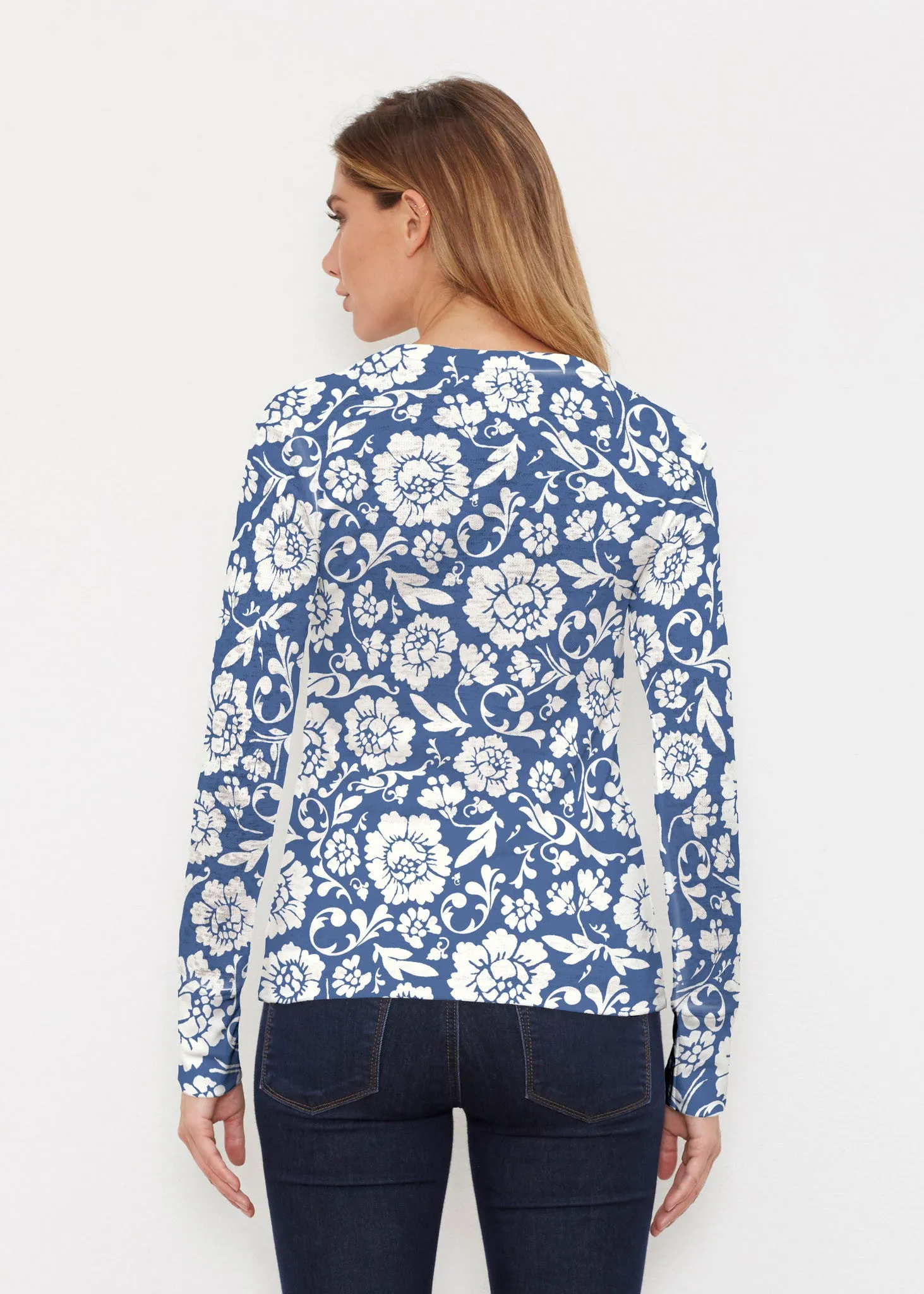 Traditional Navy (14135) ~ Thermal Long Sleeve Crew Shirt