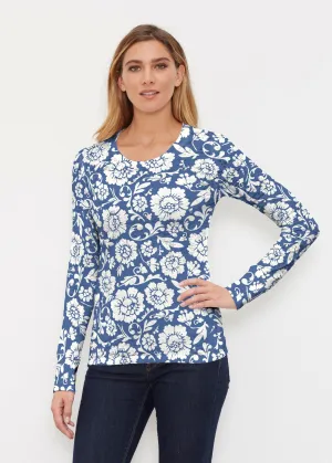 Traditional Navy (14135) ~ Thermal Long Sleeve Crew Shirt