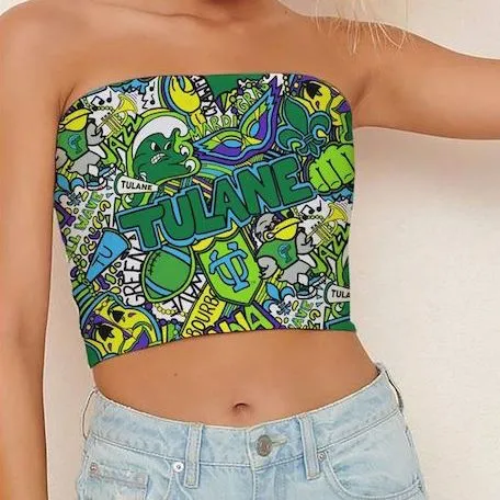 Tulane Collage Tube Top