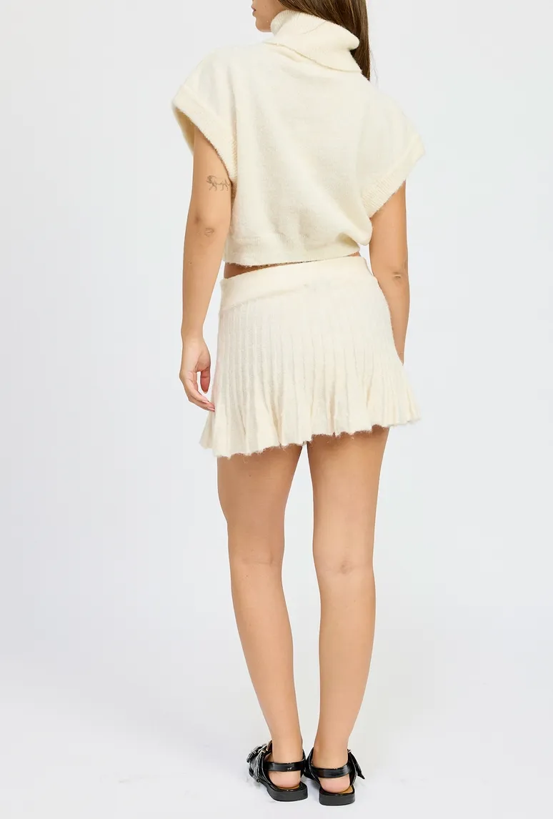 Turtle Neck Cap Sleeve Top