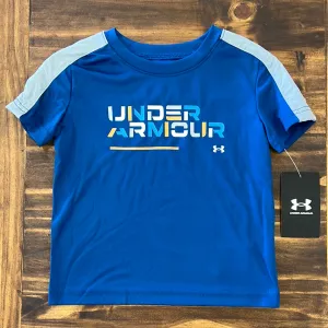 Under Armour Boy UA Retro Wordmark Short Sleeve Tee - Graphite Blue