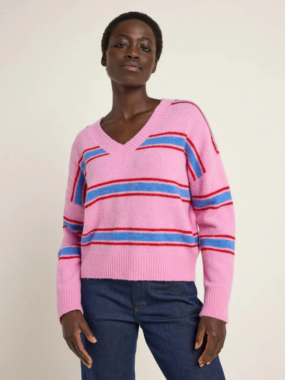 v-neck sweater pink