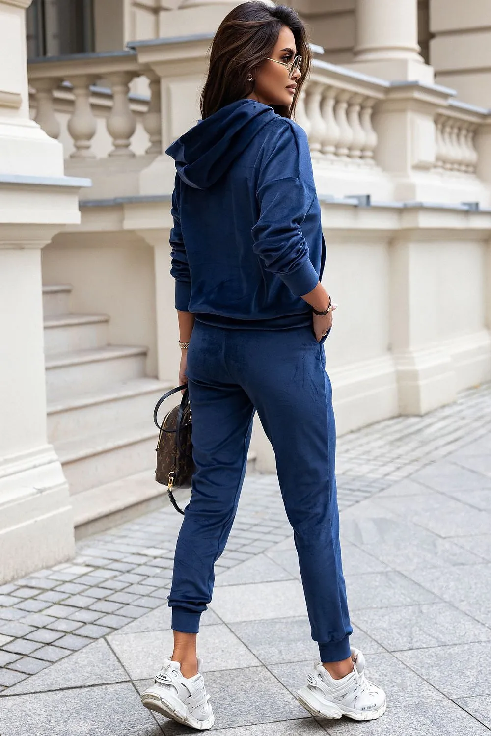 Velour Tracksuit Set with Hood