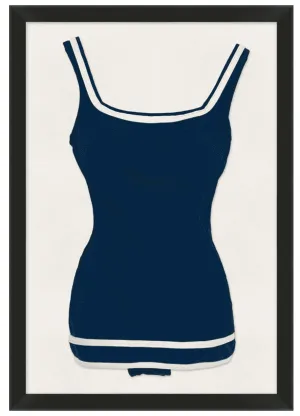 Vintage Deauville Swimsuit Prints – Coastal Art for Luxury Beach House Decor-4 Frame Styles