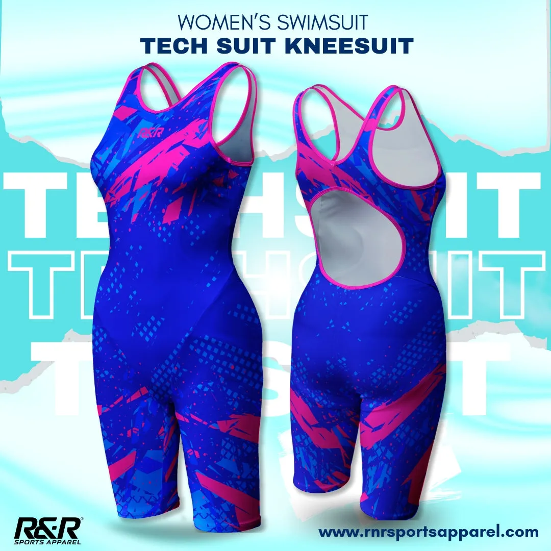 Wavecrest Azure Women's Open Back Kneeskin Tech Suit Swimsuit