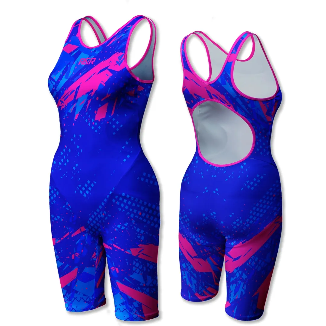 Wavecrest Azure Women's Open Back Kneeskin Tech Suit Swimsuit