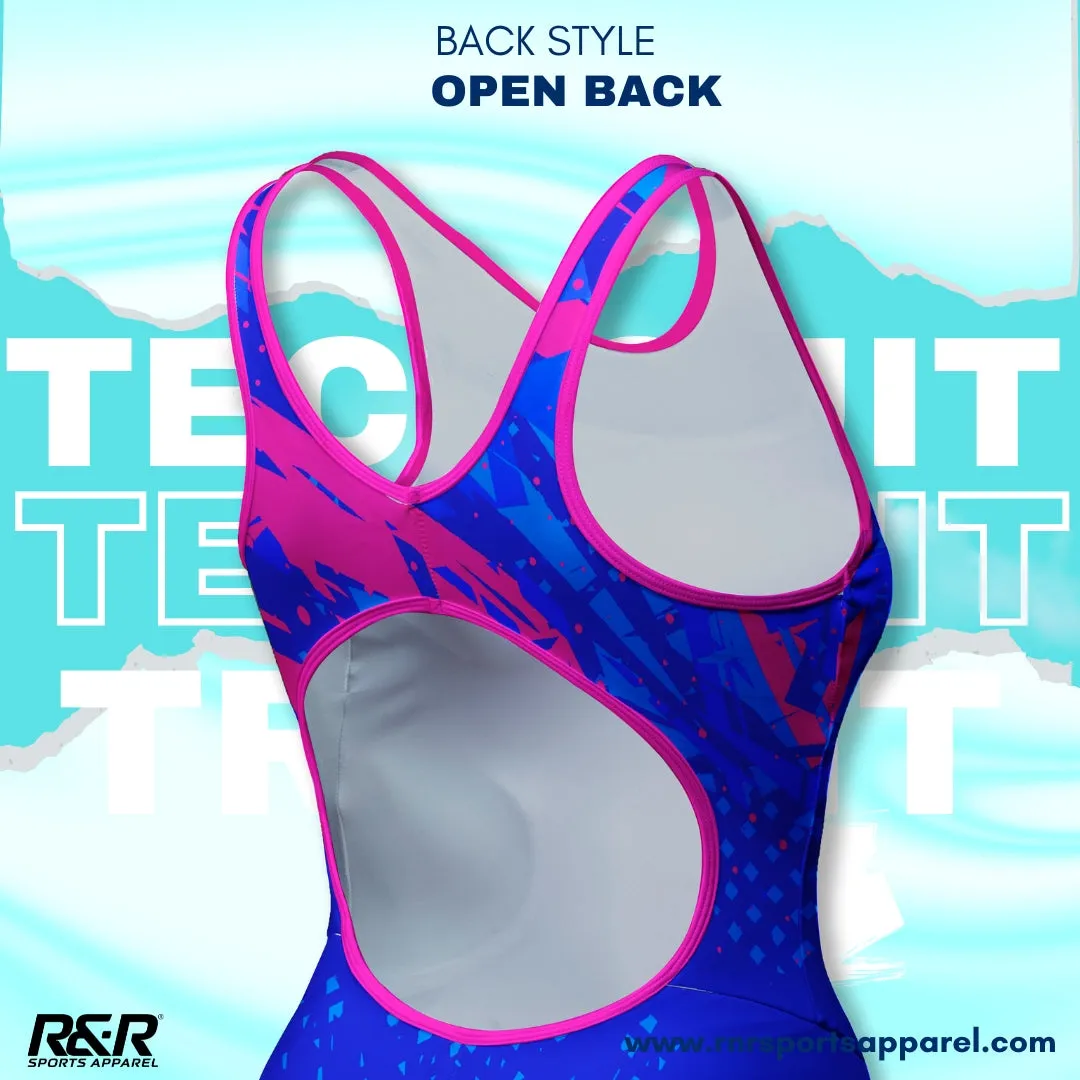 Wavecrest Azure Women's Open Back Kneeskin Tech Suit Swimsuit