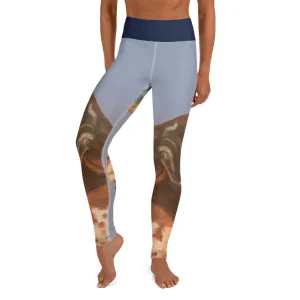 Whimsy Fit "2 Horns" Yoga Leggings with Navy Waistband