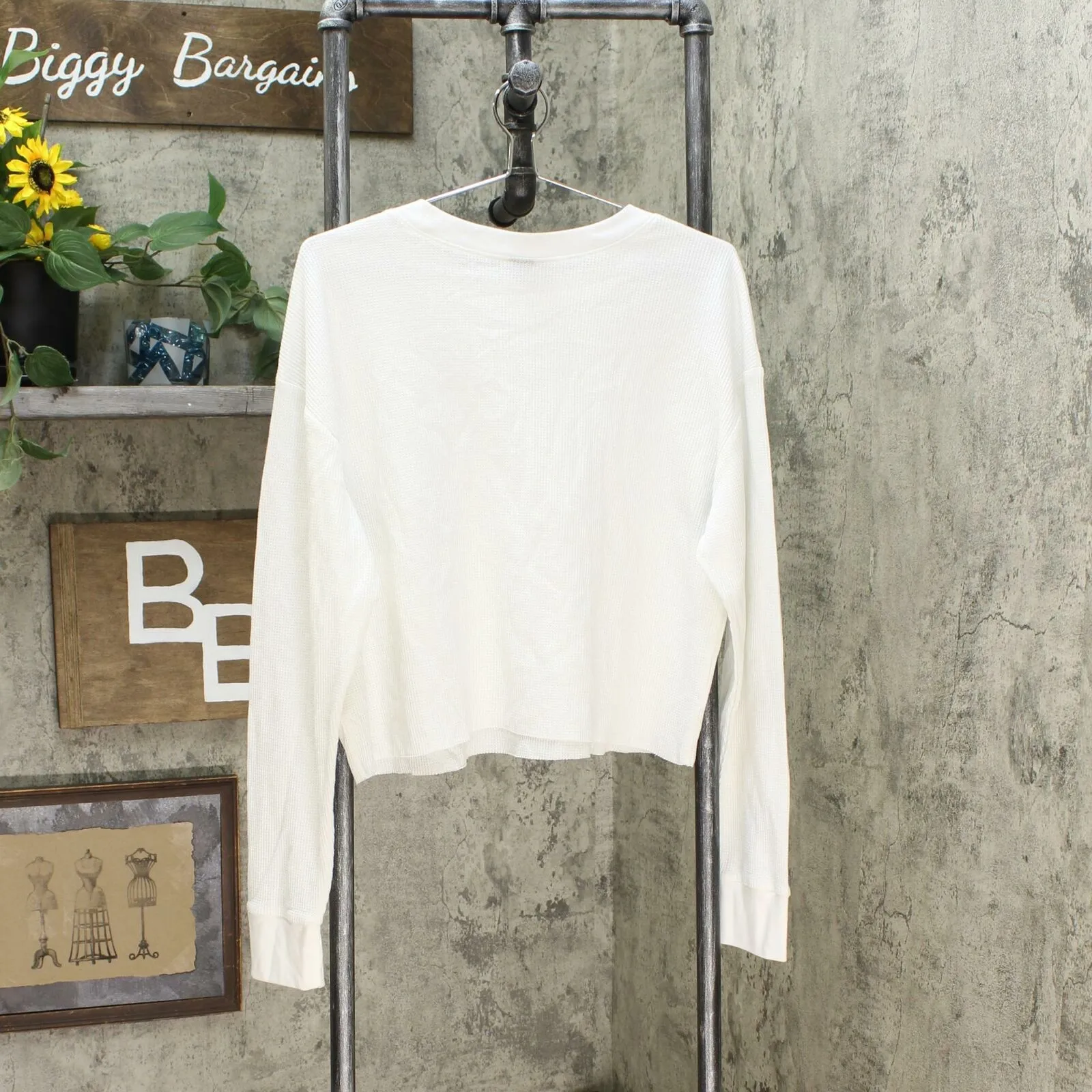 Wild Fable Women's Long Sleeve Crewneck Boxy Thermal T-Shirt
