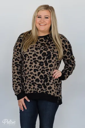Wild In Your Smile Leopard Top- Black & Taupe