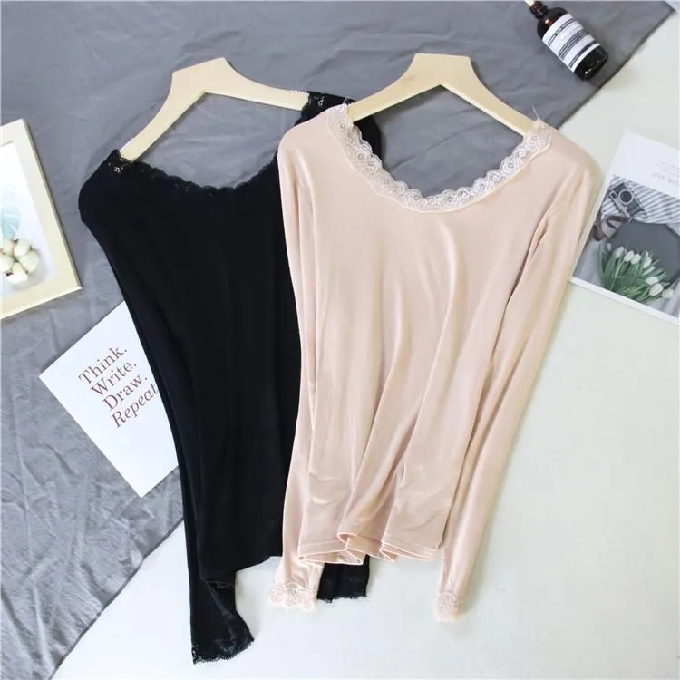 Women Autumn Winter New Lace V-neck