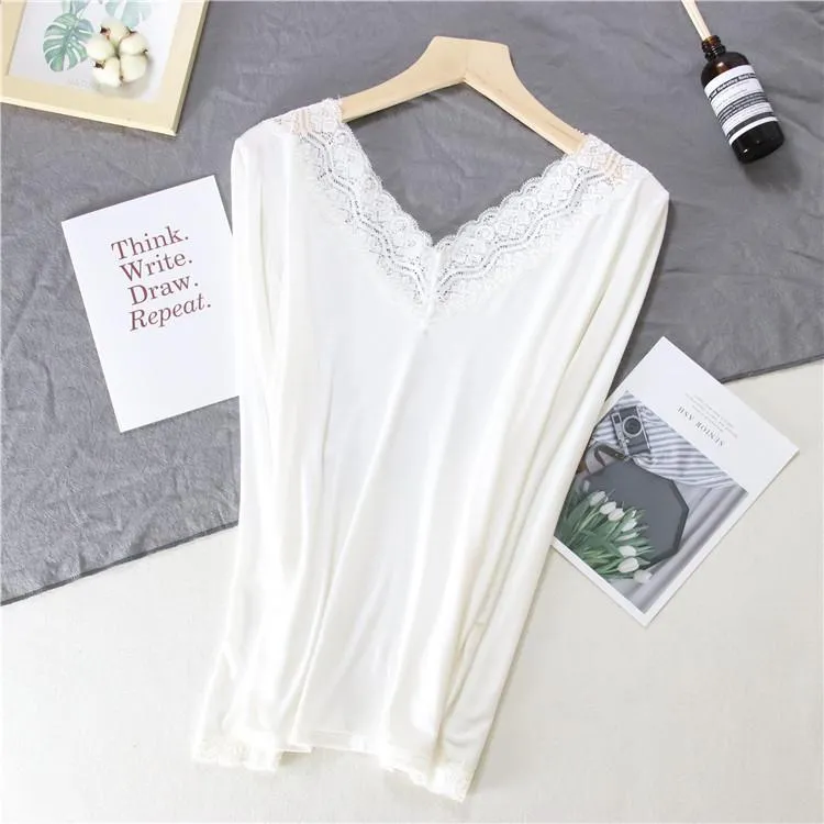 Women Autumn Winter New Lace V-neck