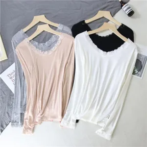 Women Autumn Winter New Lace V-neck
