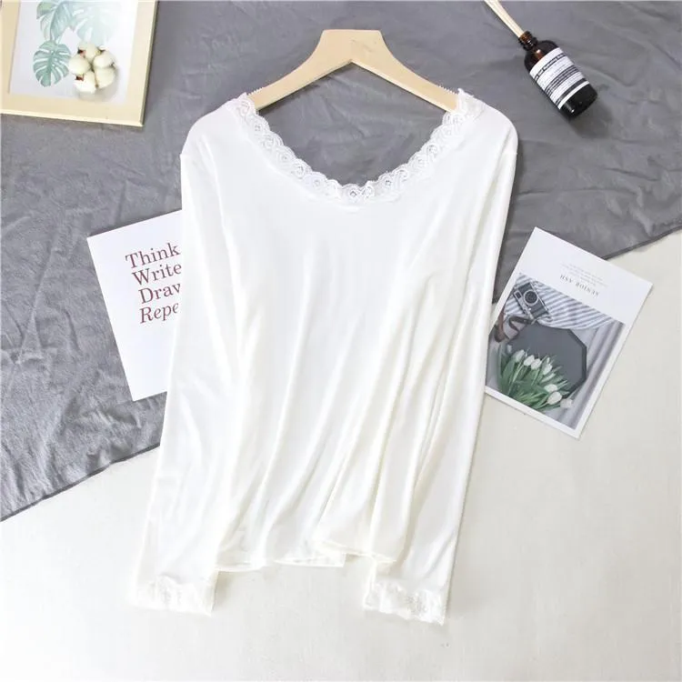 Women Autumn Winter New Lace V-neck