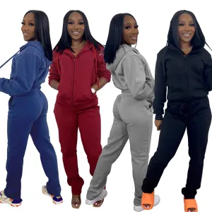 Women  Casual  2 Piece Hooded Tracksuits