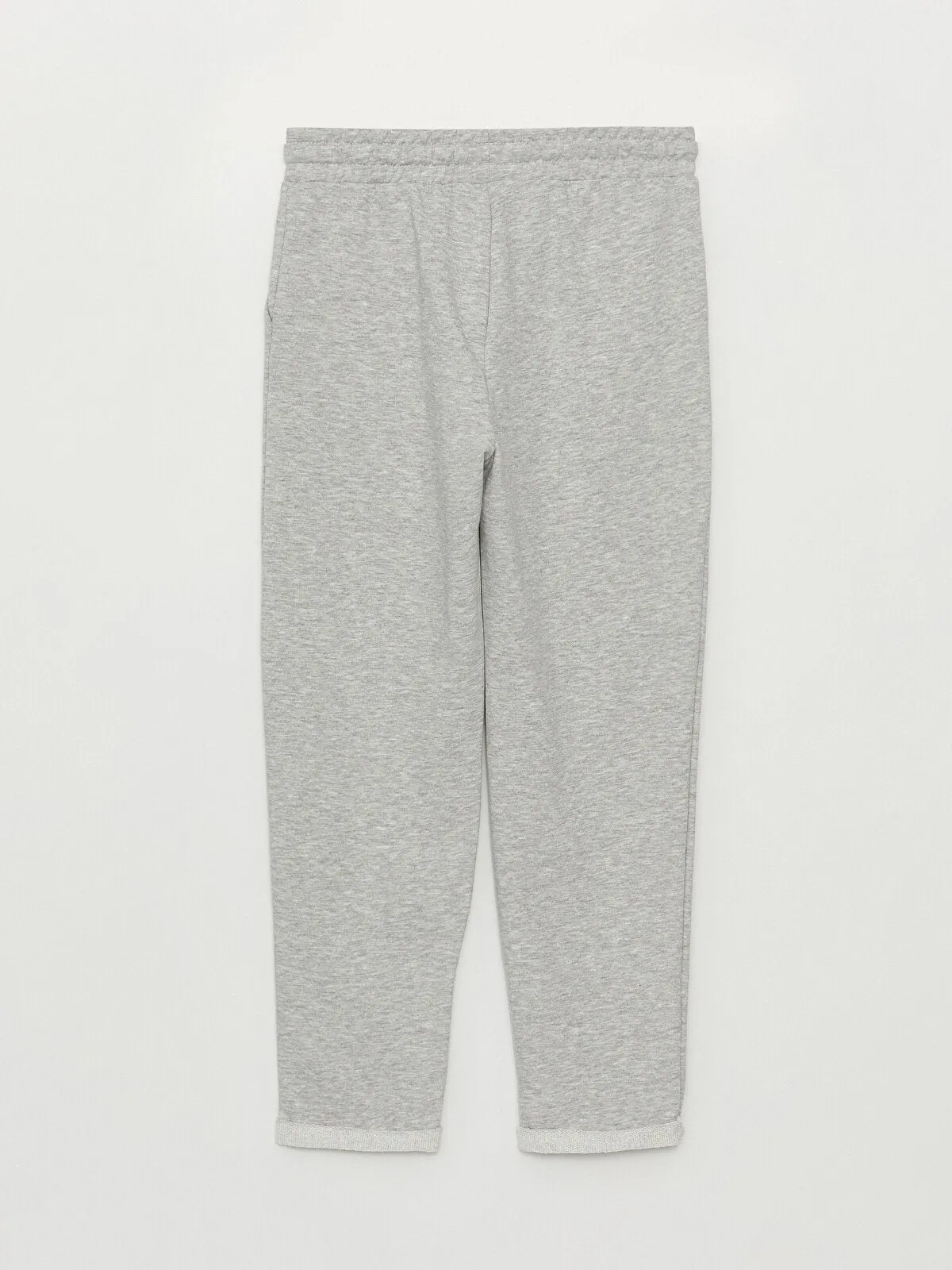 Women Elastic Waist Plain Sweatpants