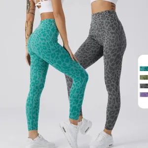 Women Leopard Print High Waist Seamless Yoga Leggings