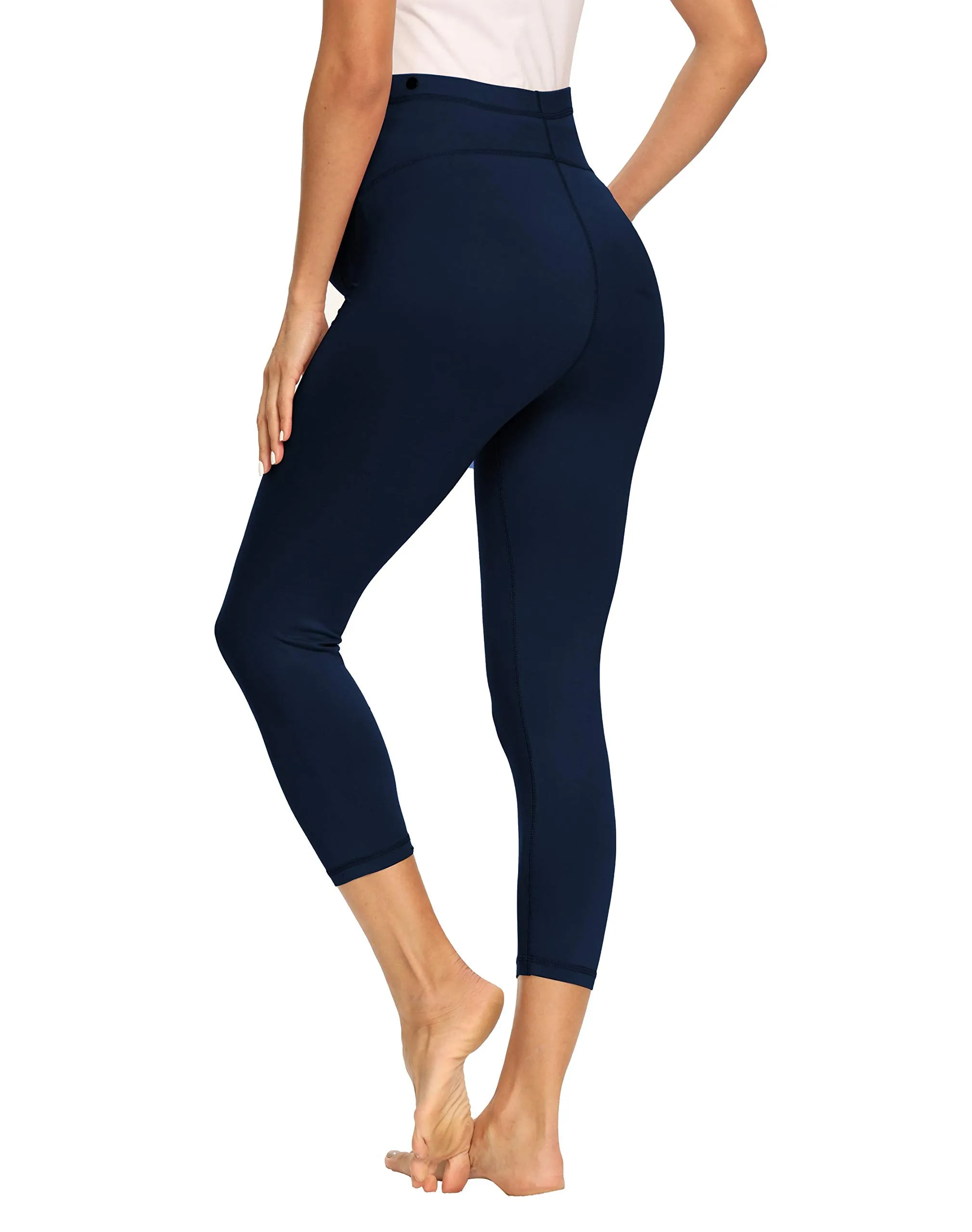 Women's Maternity Capri Leggings Over The Belly Pregnancy Active Workout Yoga Tights Pants