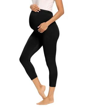 Women's Maternity Capri Leggings Over The Belly Pregnancy Active Workout Yoga Tights Pants