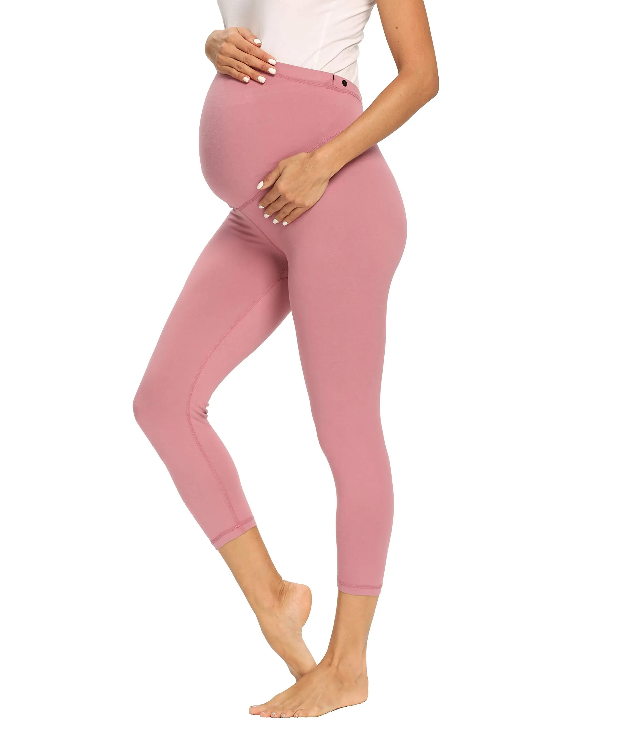 Women's Maternity Capri Leggings Over The Belly Pregnancy Active Workout Yoga Tights Pants