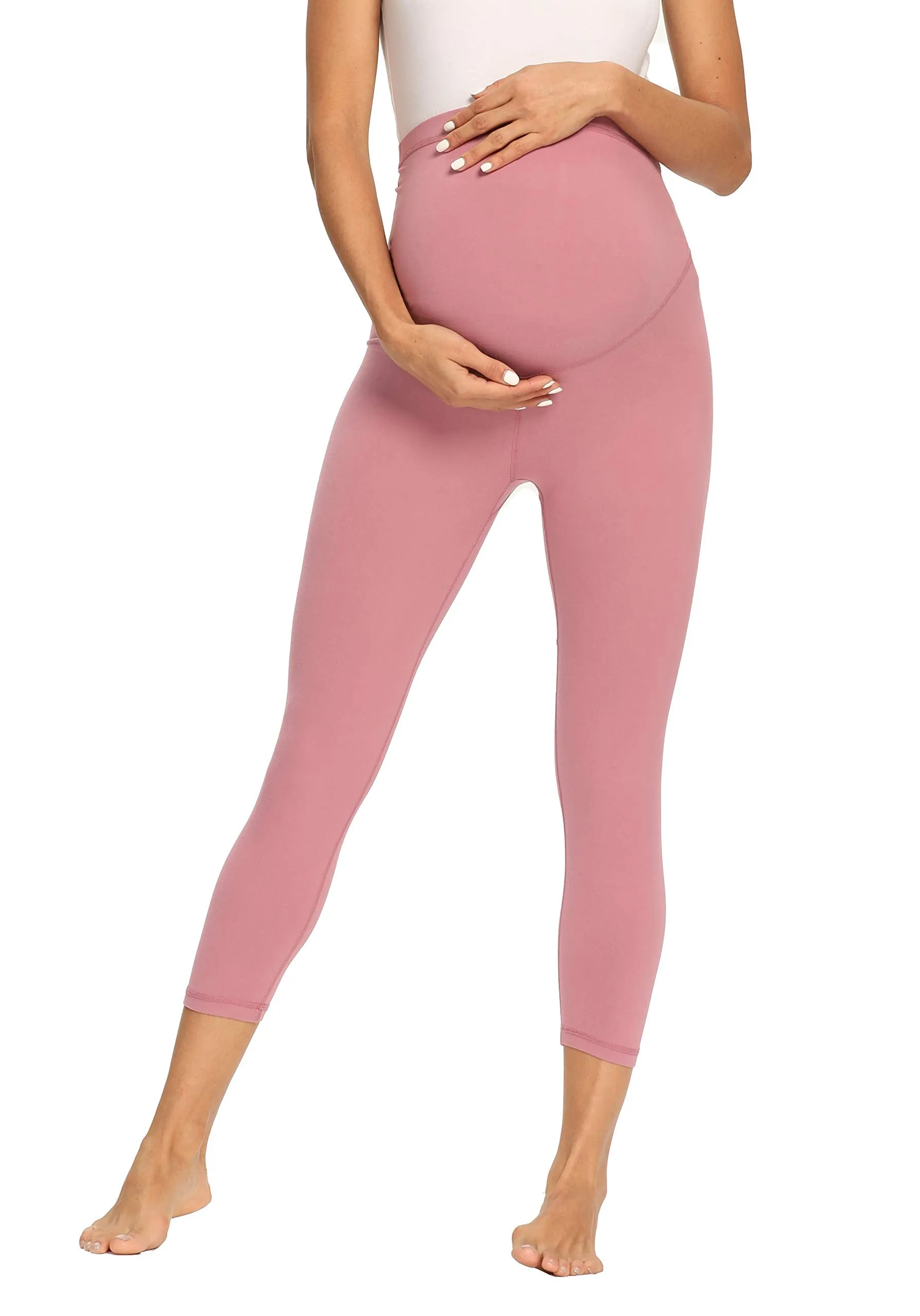 Women's Maternity Capri Leggings Over The Belly Pregnancy Active Workout Yoga Tights Pants