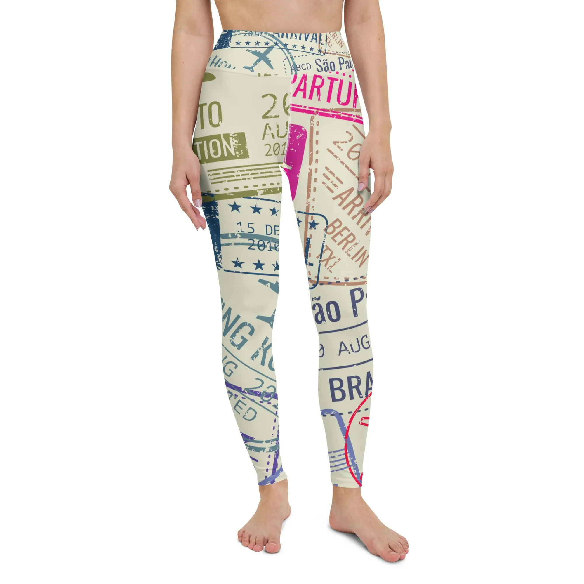 Women's Passport Stamps Yoga Leggings
