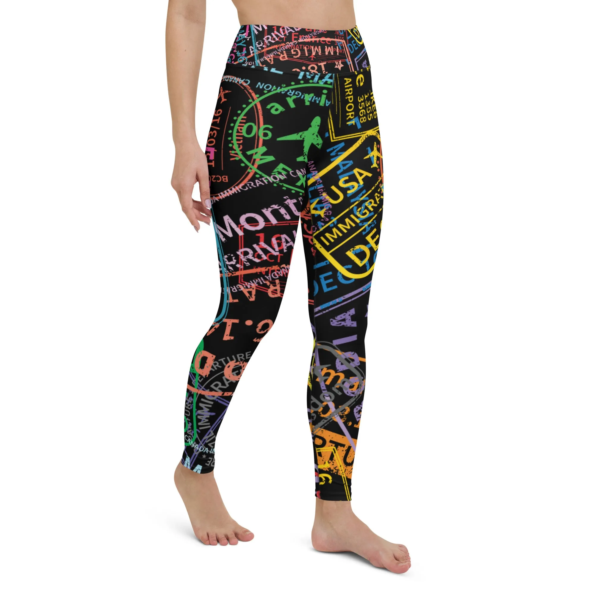 Women's Passport Stamps Yoga Leggings
