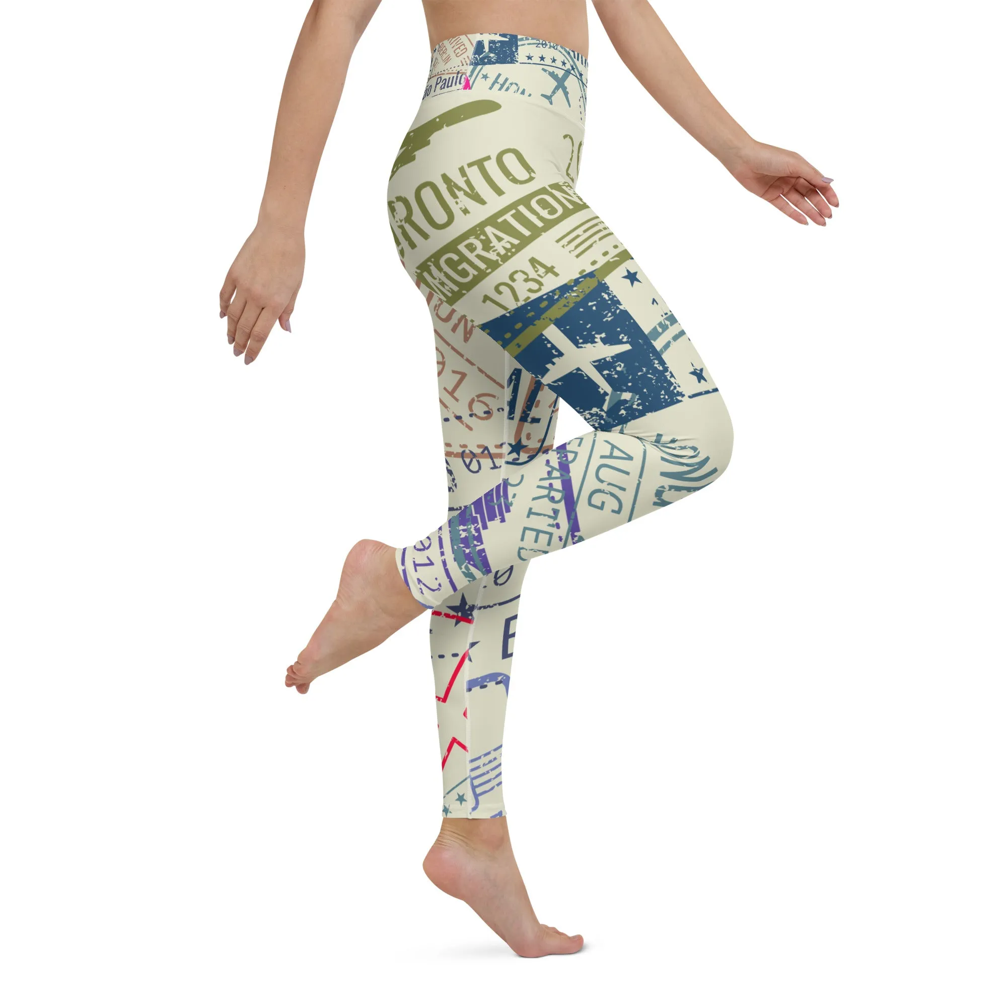 Women's Passport Stamps Yoga Leggings