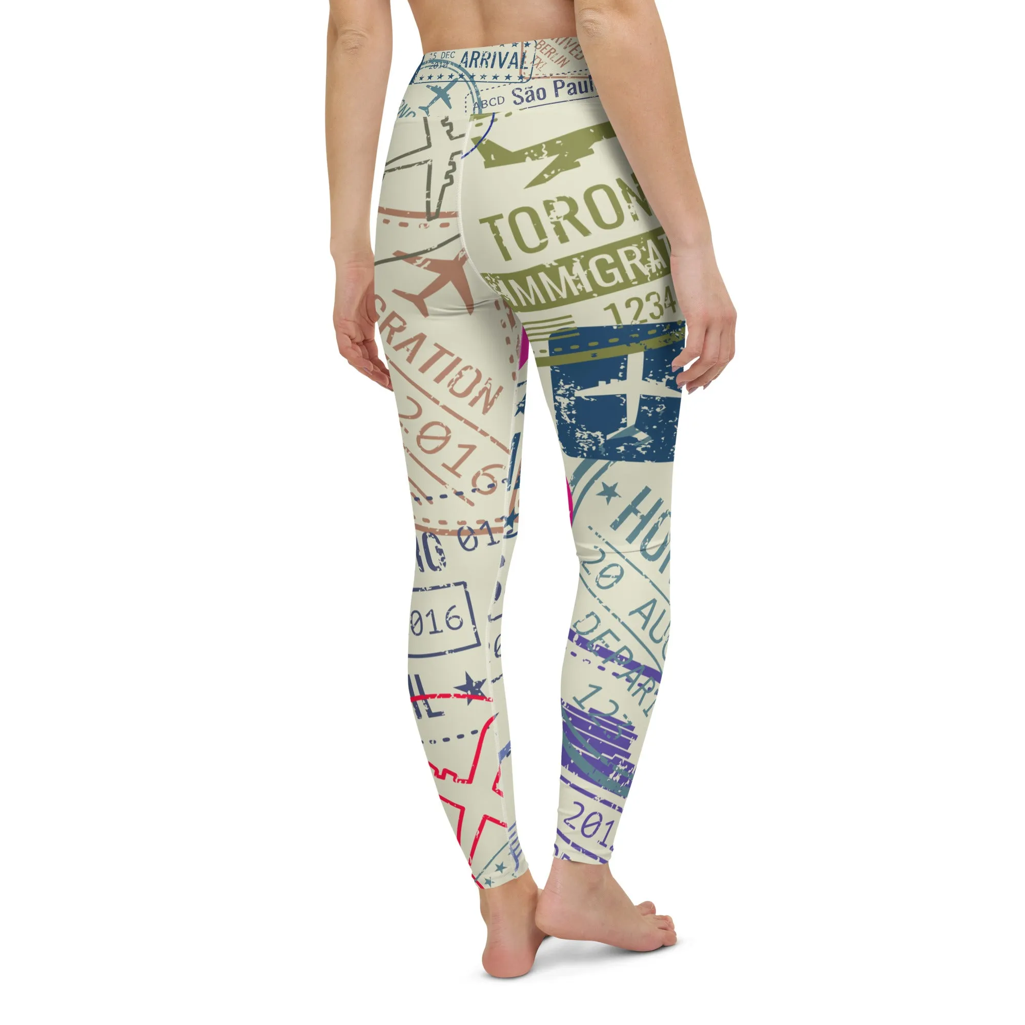Women's Passport Stamps Yoga Leggings