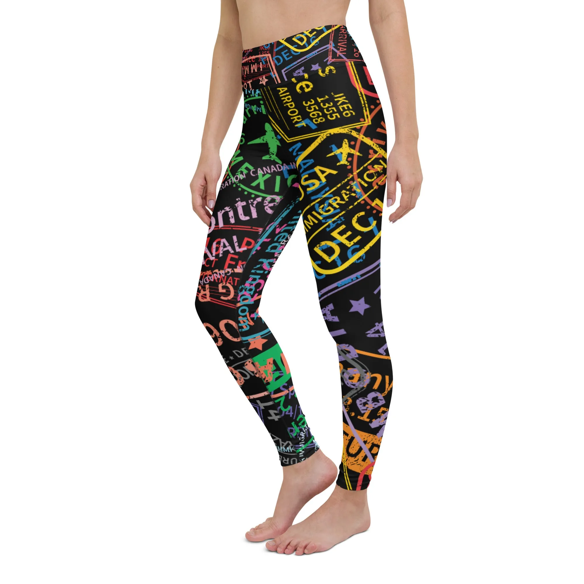 Women's Passport Stamps Yoga Leggings