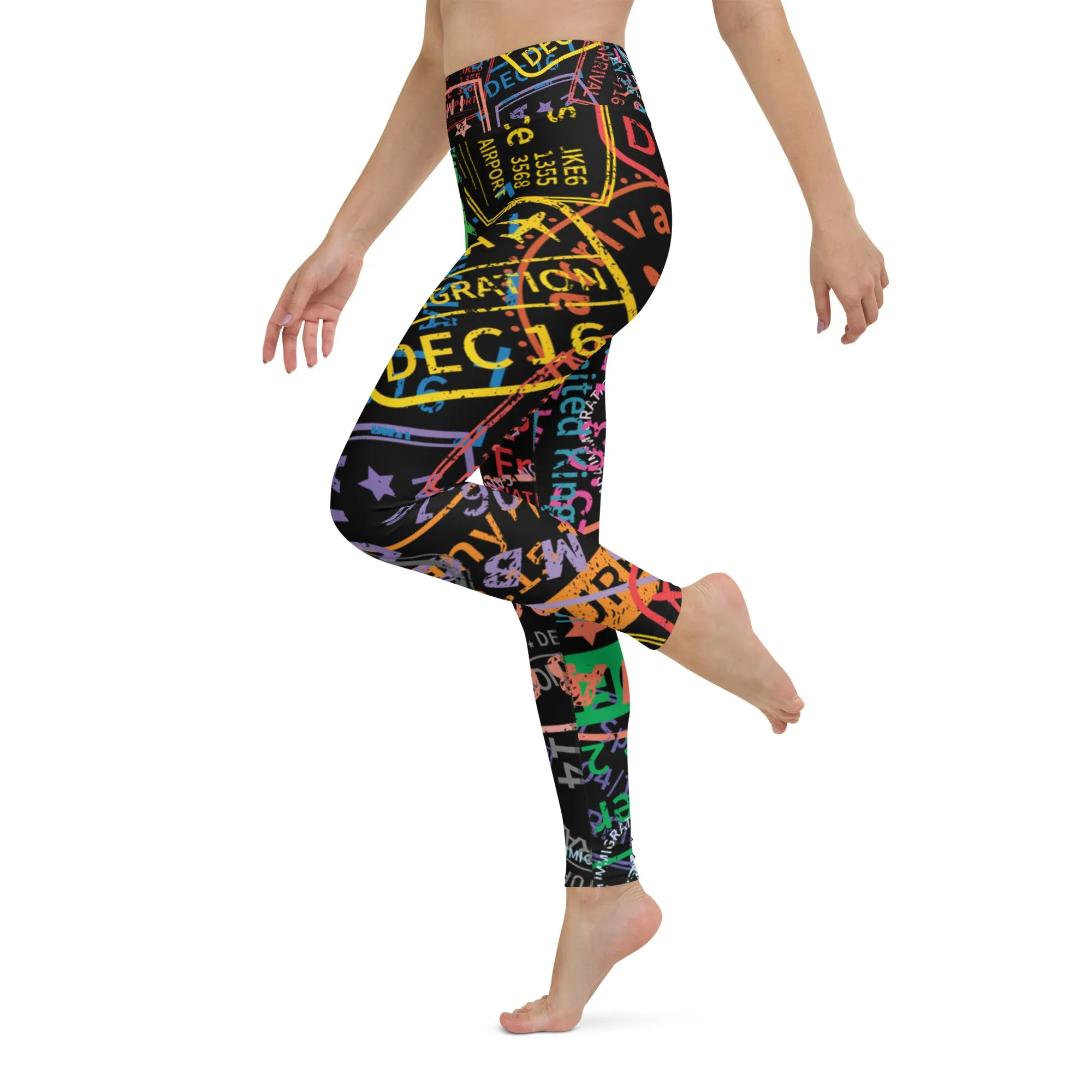 Women's Passport Stamps Yoga Leggings