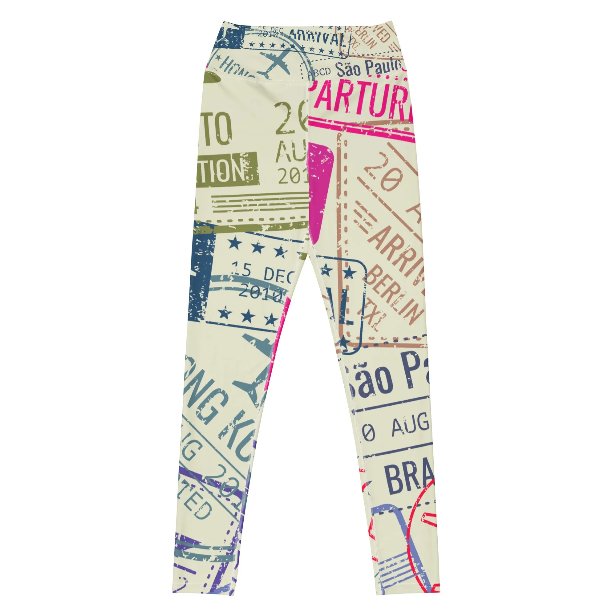 Women's Passport Stamps Yoga Leggings