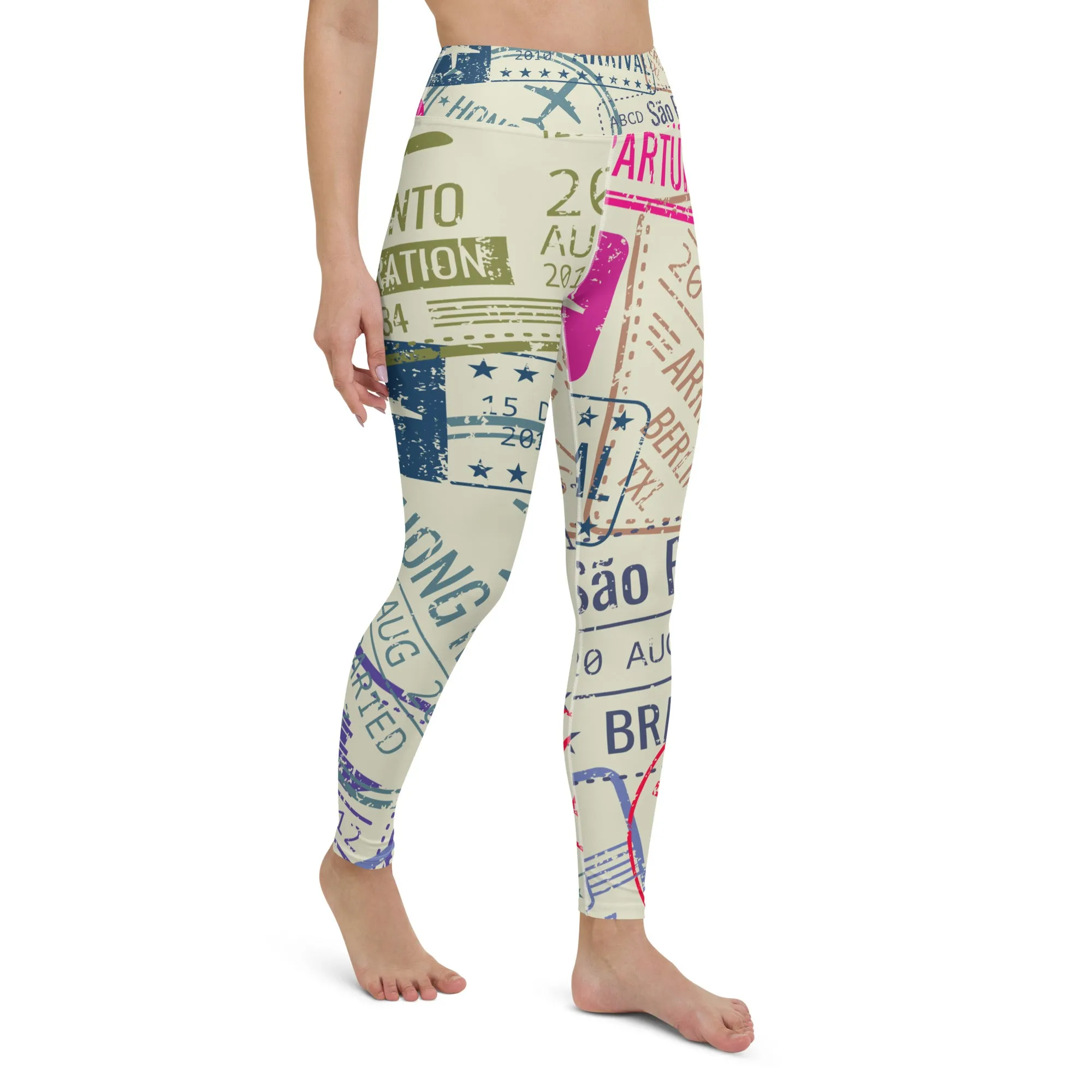 Women's Passport Stamps Yoga Leggings
