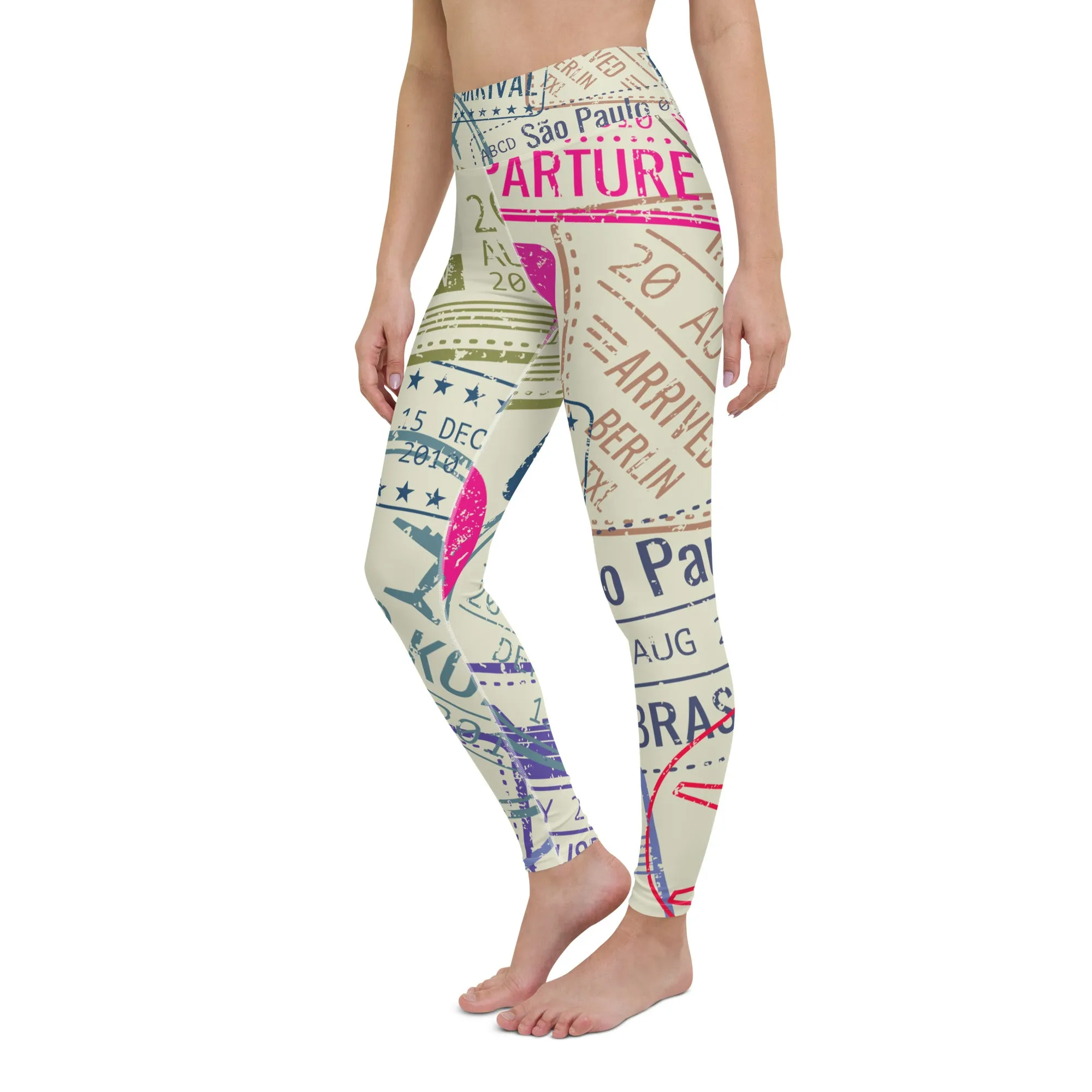 Women's Passport Stamps Yoga Leggings