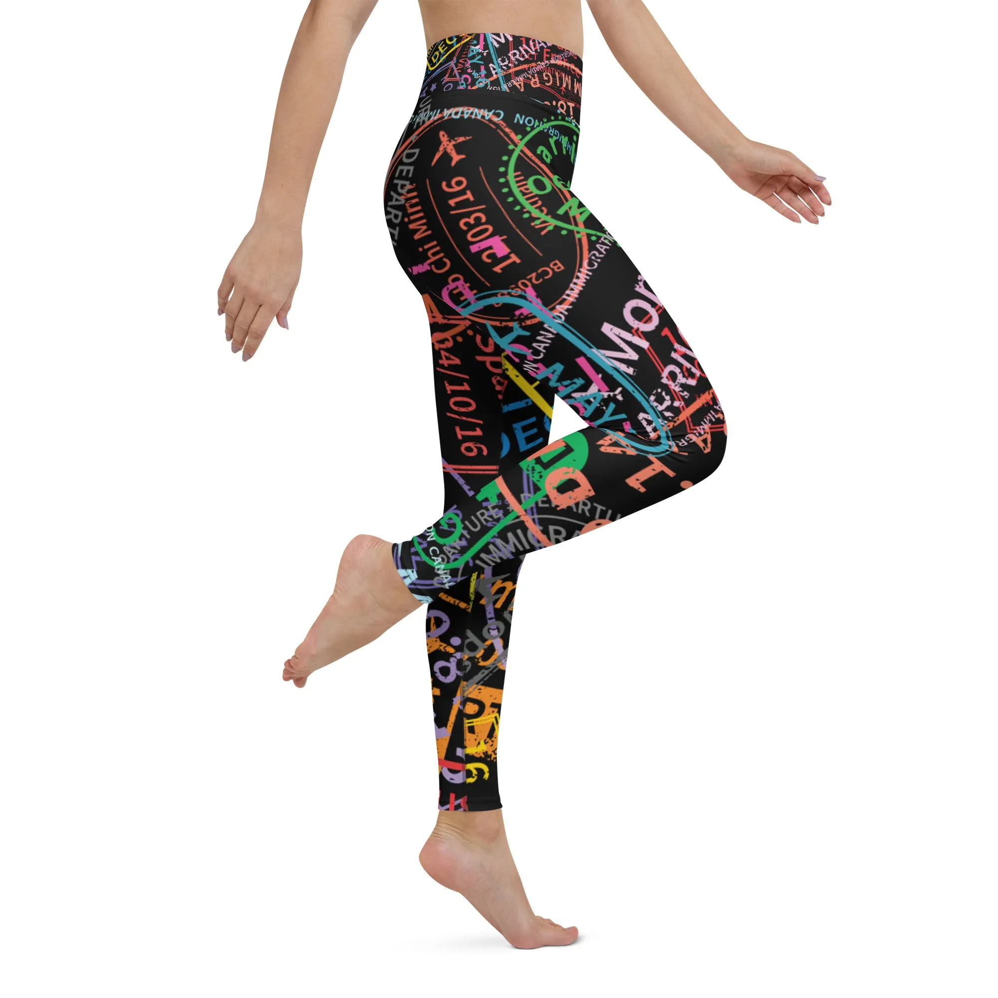 Women's Passport Stamps Yoga Leggings