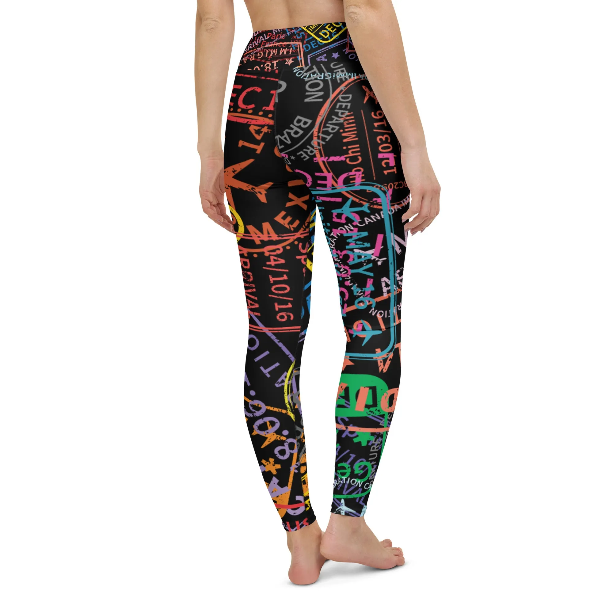 Women's Passport Stamps Yoga Leggings