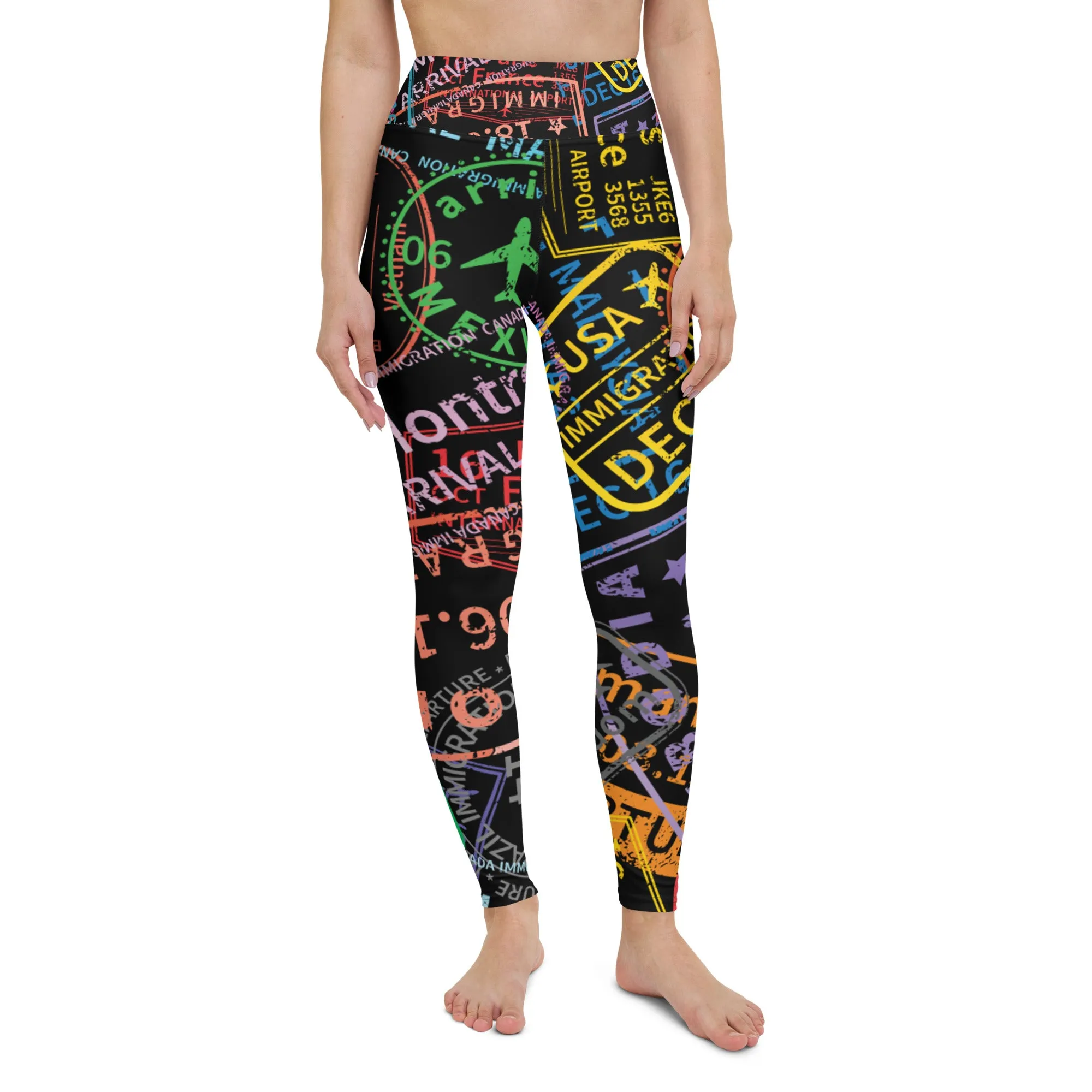 Women's Passport Stamps Yoga Leggings
