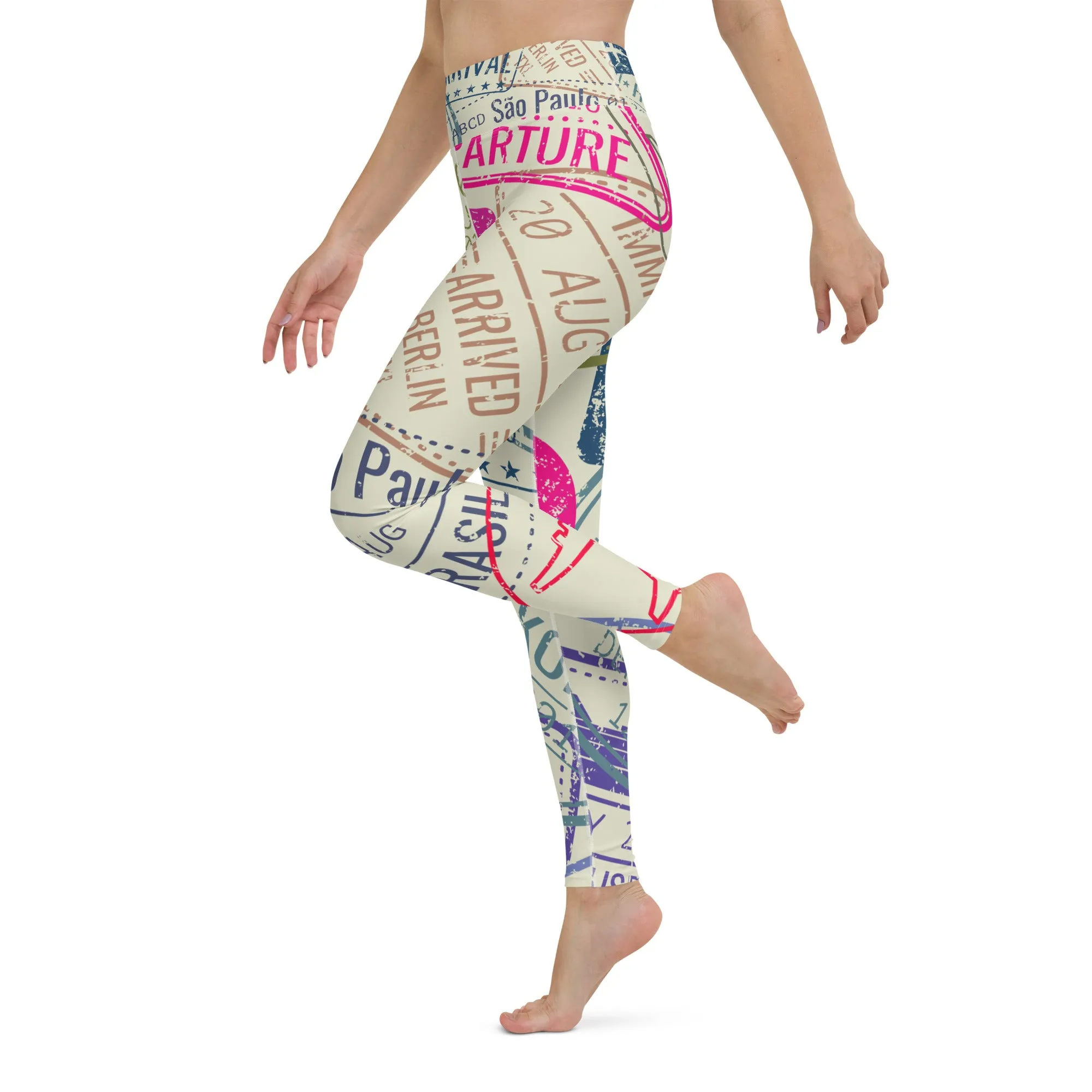 Women's Passport Stamps Yoga Leggings