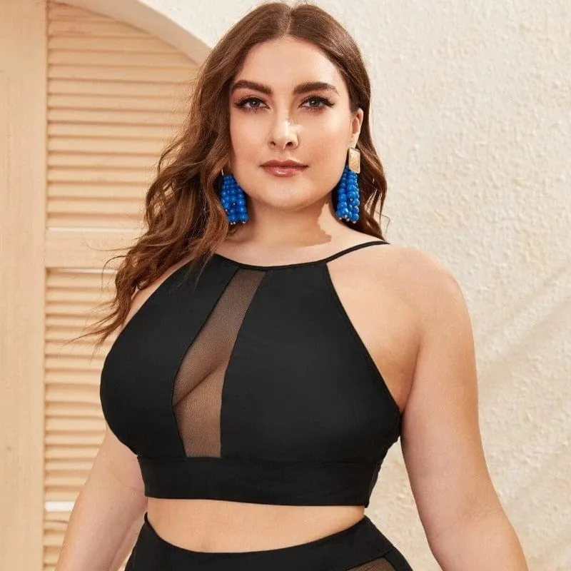 Women's Plus Size High Waisted Bikini Set