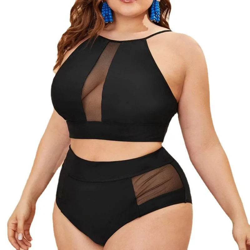 Women's Plus Size High Waisted Bikini Set