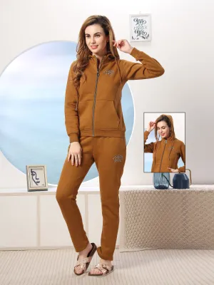 Women’s Relaxed Fit Hooded Tracksuit with Ribbed Cuffs
