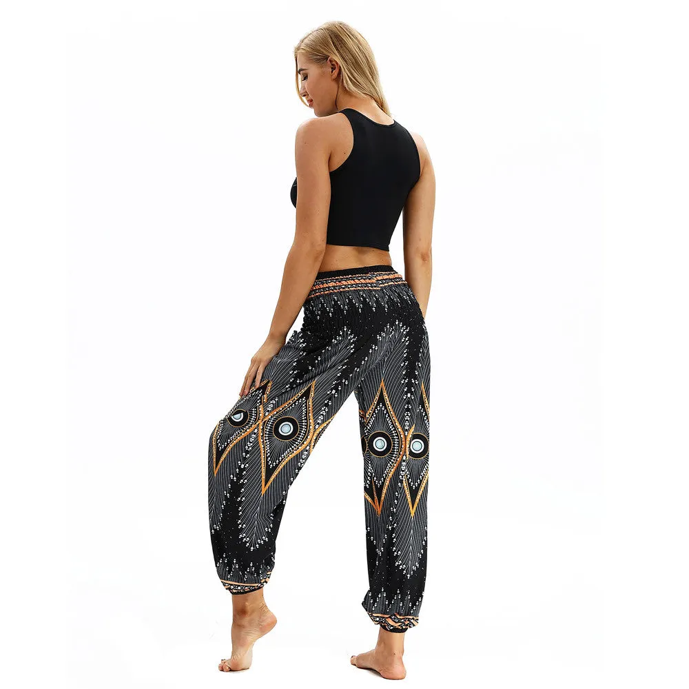 Women's straight Loose Harem Pant - Evil Eye & Elephant bloomers