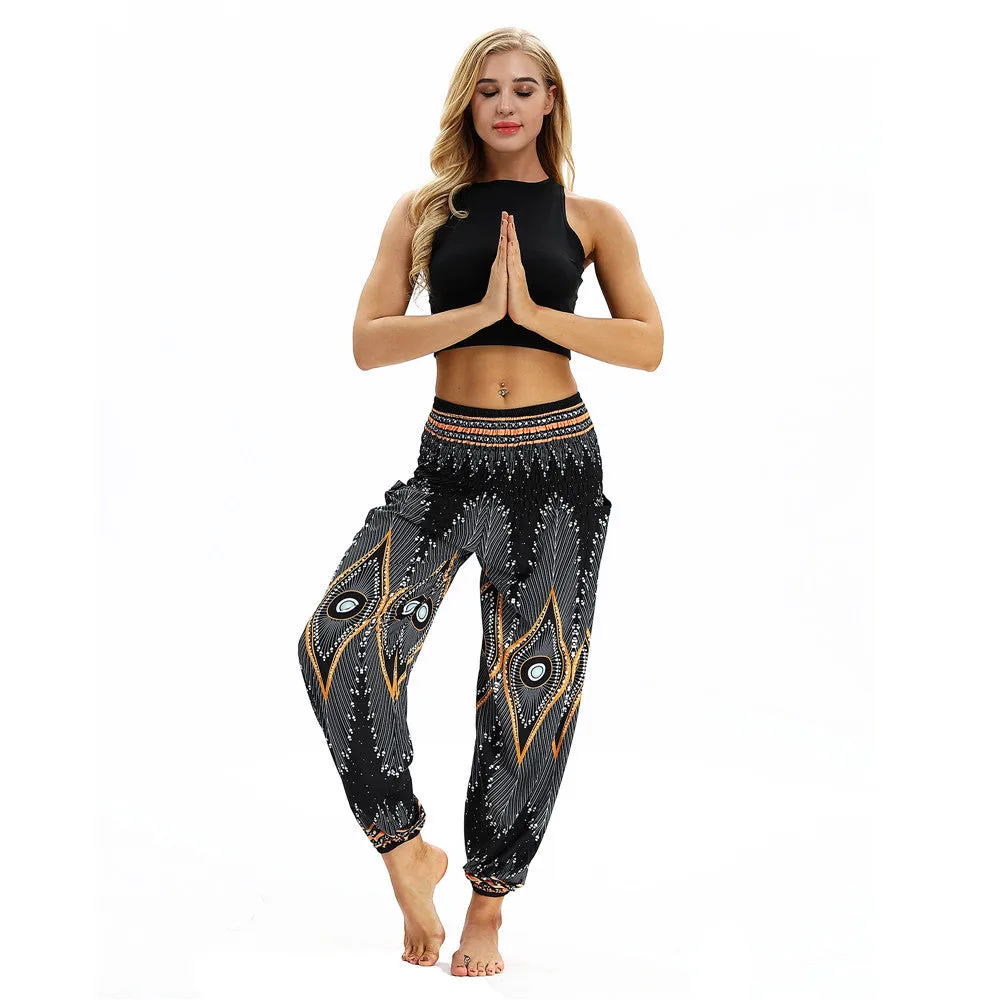 Women's straight Loose Harem Pant - Evil Eye & Elephant bloomers