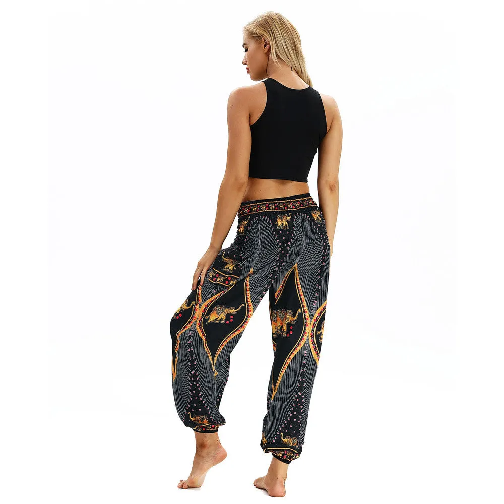 Women's straight Loose Harem Pant - Evil Eye & Elephant bloomers