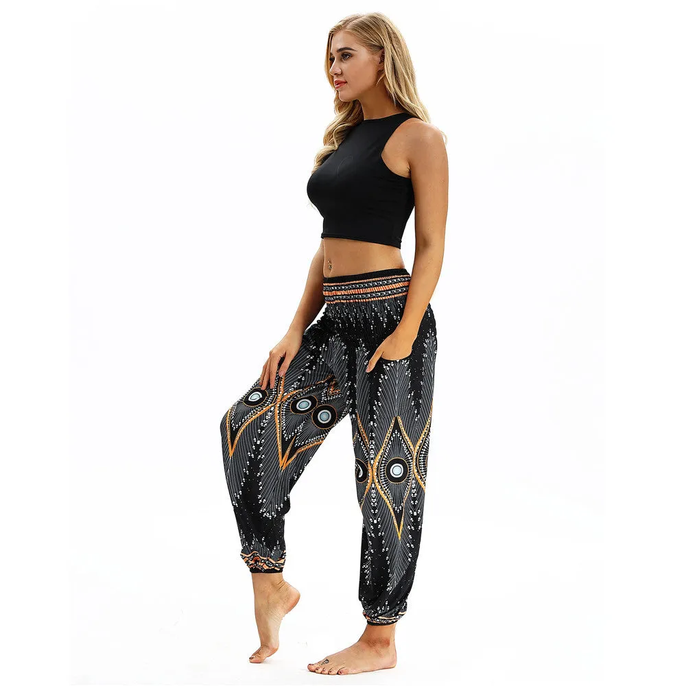 Women's straight Loose Harem Pant - Evil Eye & Elephant bloomers