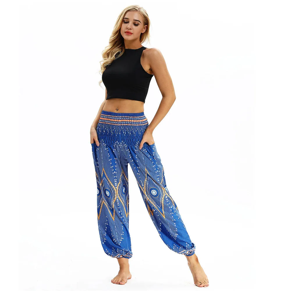 Women's straight Loose Harem Pant - Evil Eye & Elephant bloomers