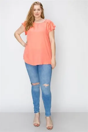 Wool Dobby Plus Top Coral - Pack of 6