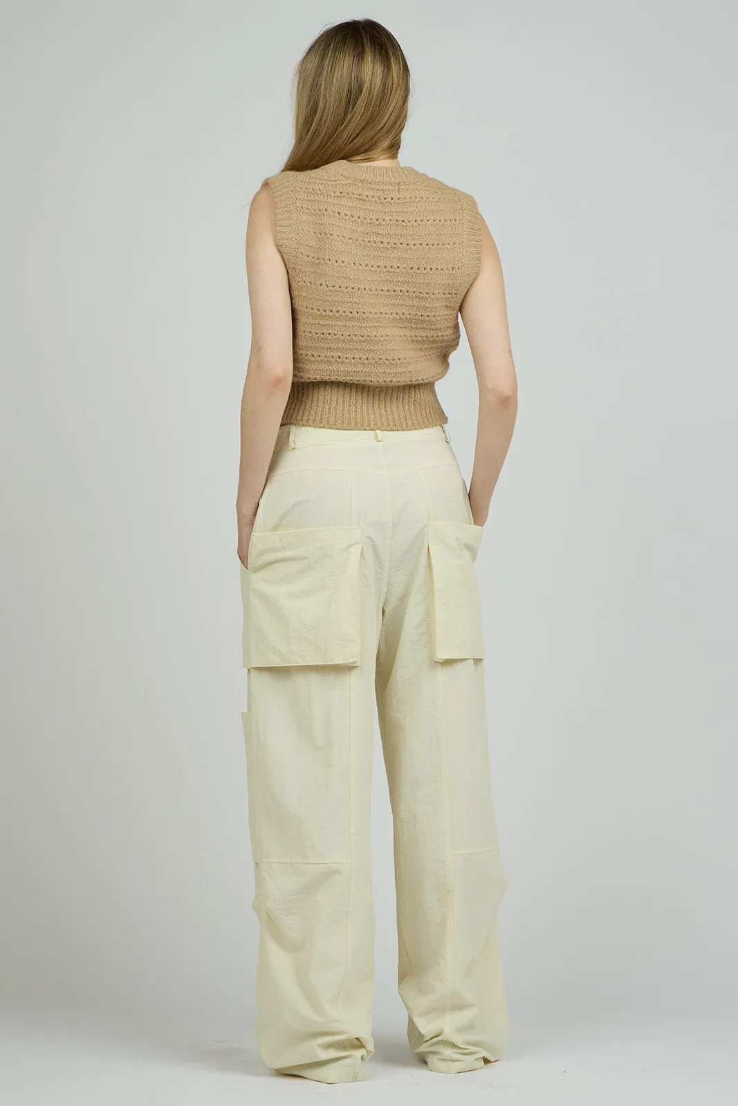 Wool Sweater Vest in Nude