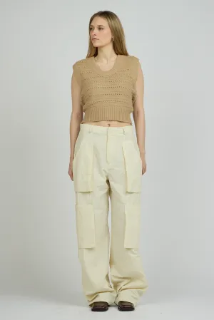 Wool Sweater Vest in Nude