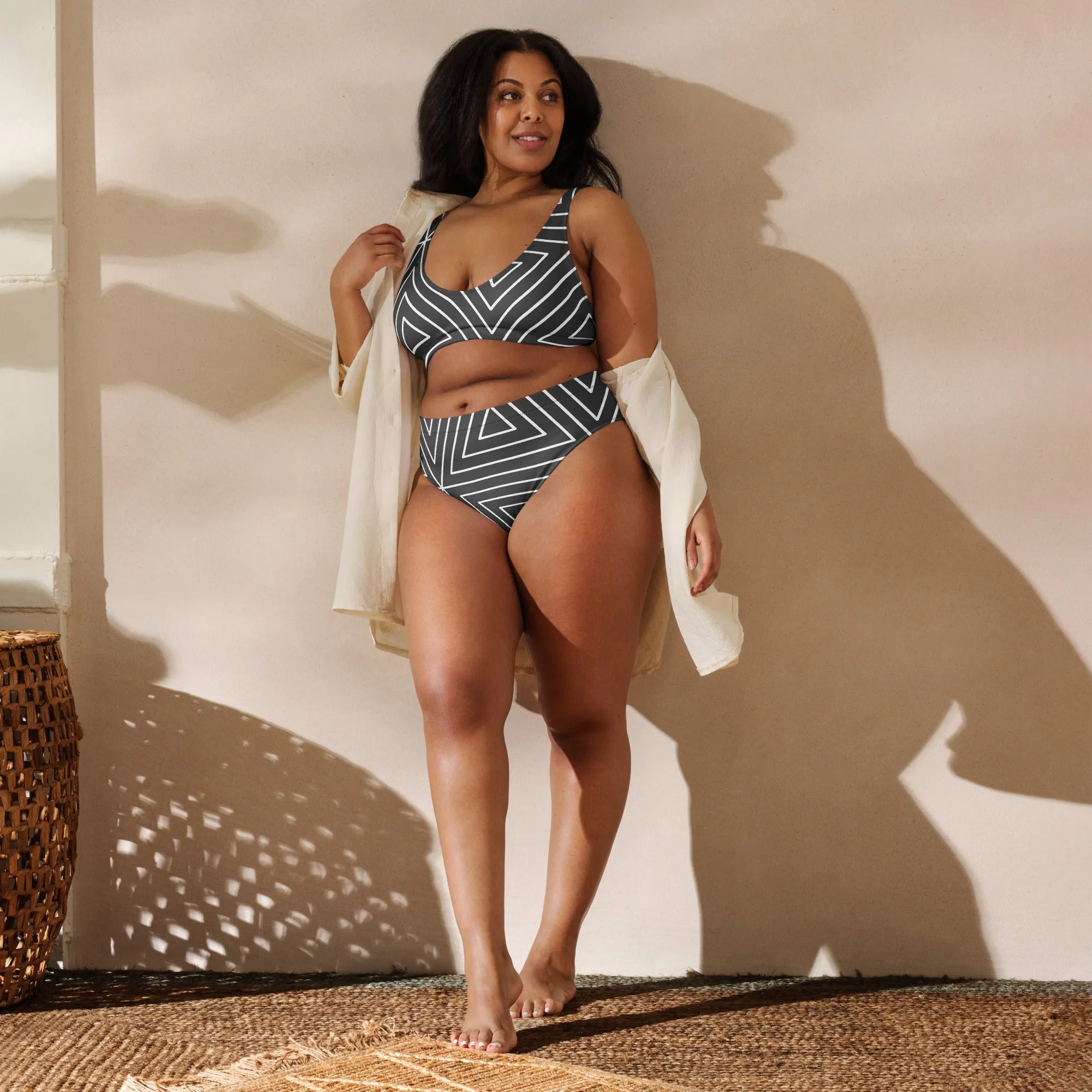 XCLUSIF POETIX BLACK TRIANGLE high-waisted bikini